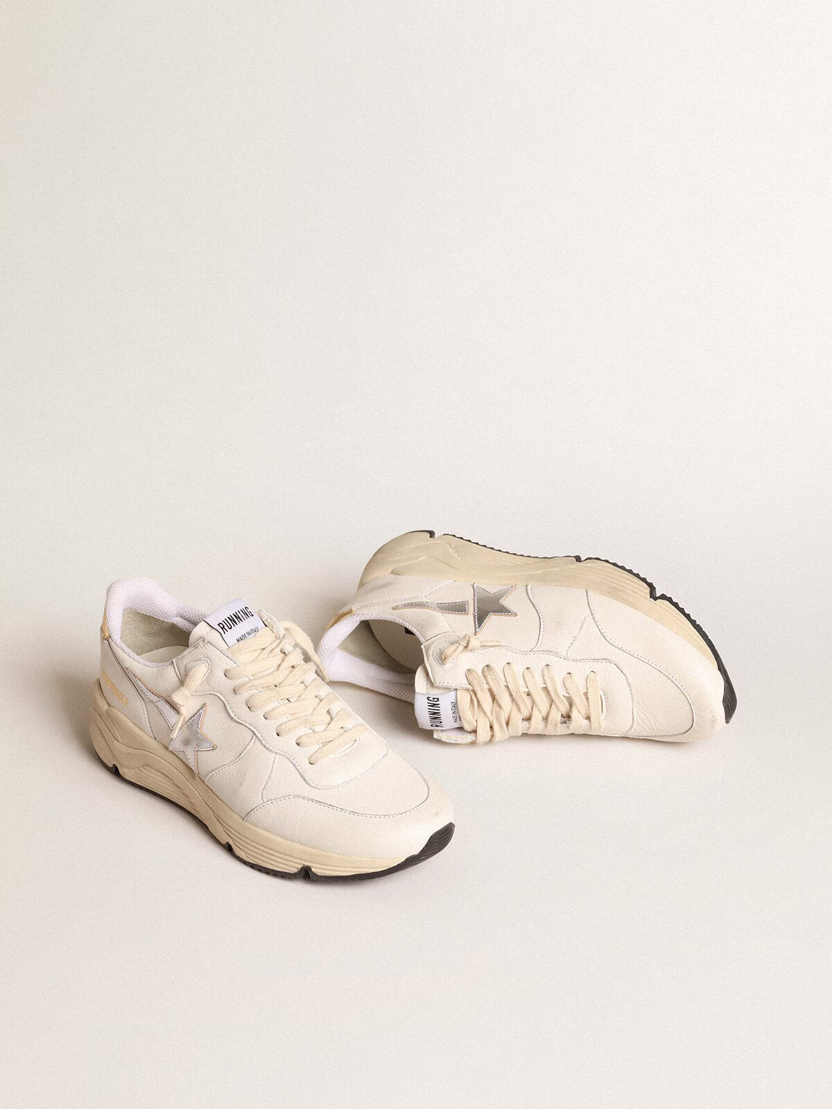 GGDB - Running Sole en cuir nappa avec étoile argentée et talon en cuir doré