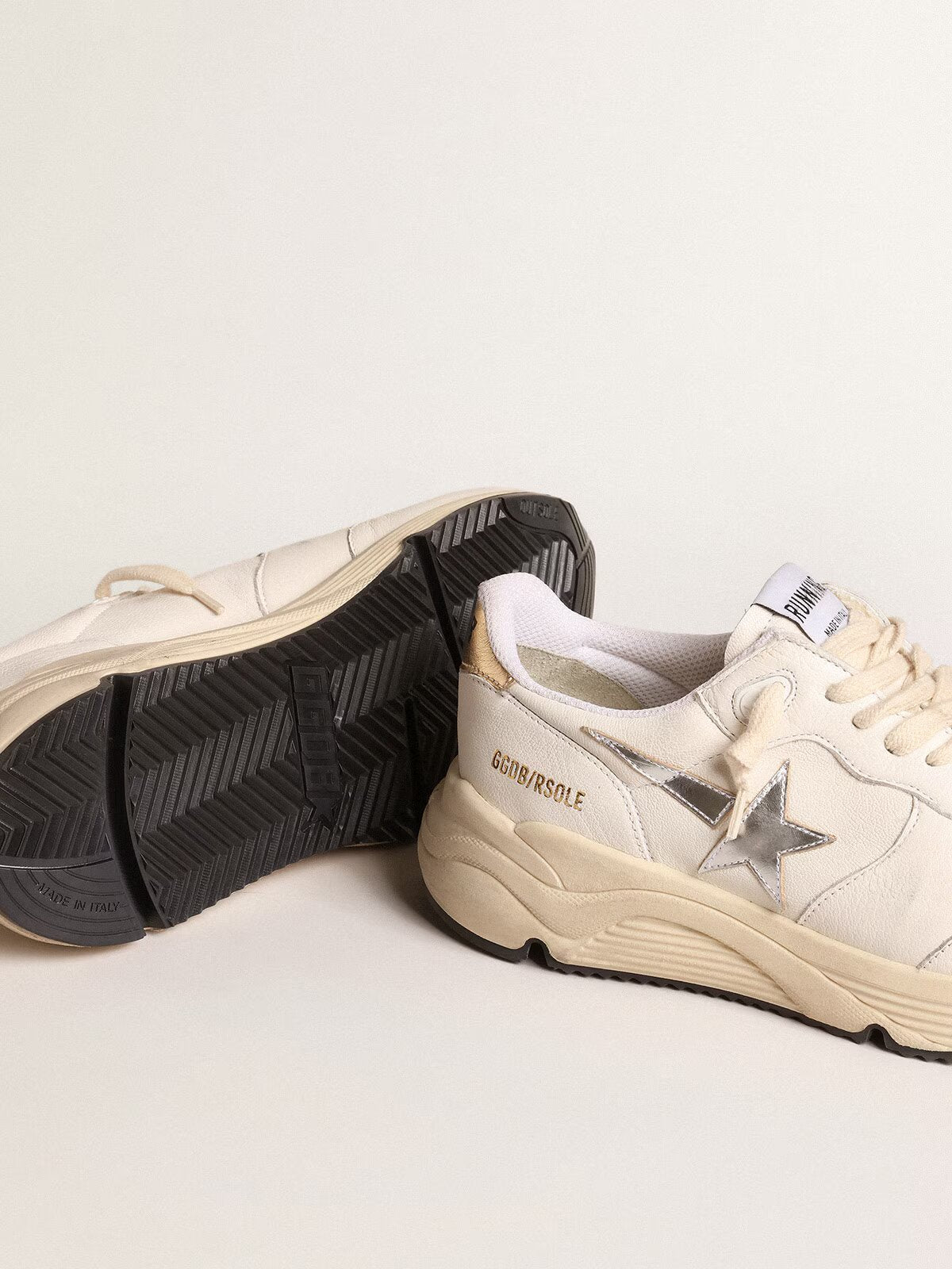 GGDB - Running Sole en cuir nappa avec étoile argentée et talon en cuir doré