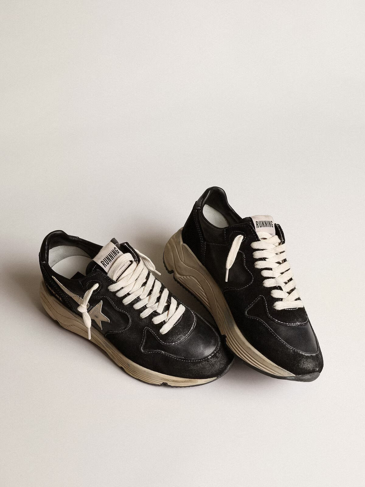 GGDB - Running Sole en cuir nappa et suède noirs